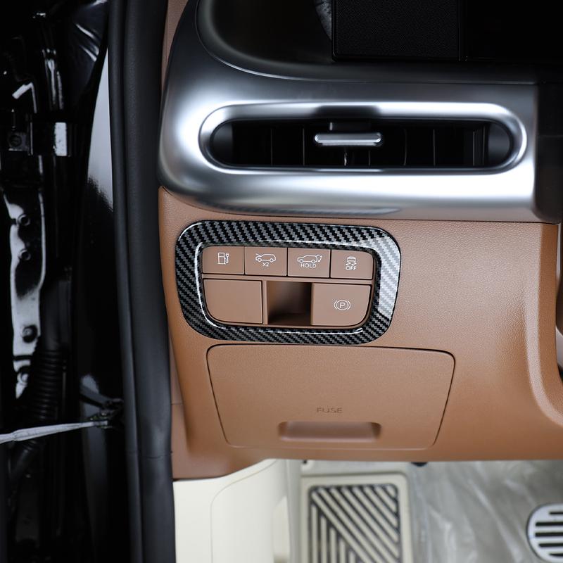 For Hyundai IONIQ 9 Accessories Carbon Fiber Headlight Adjustment Button Cover Automotive Interior Decoration Accessories LHD