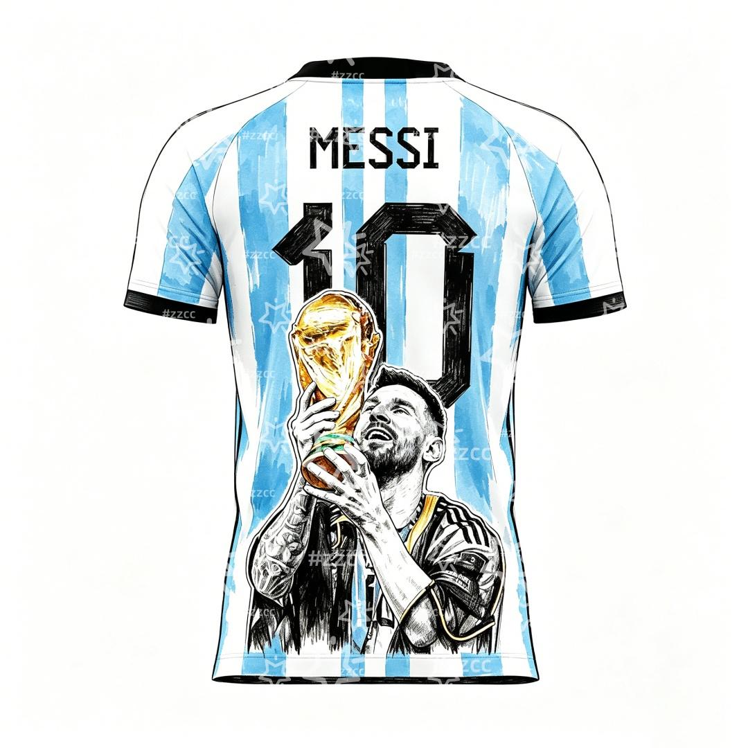 MDHAO xin nan zhuang  3D txu Nieuwe Messi Zomer 3D Printbare Familie Kleding Voetbalshirt T-shirt Is Los en Comfortabel Geschikt voor Dagelijkse Kleding S