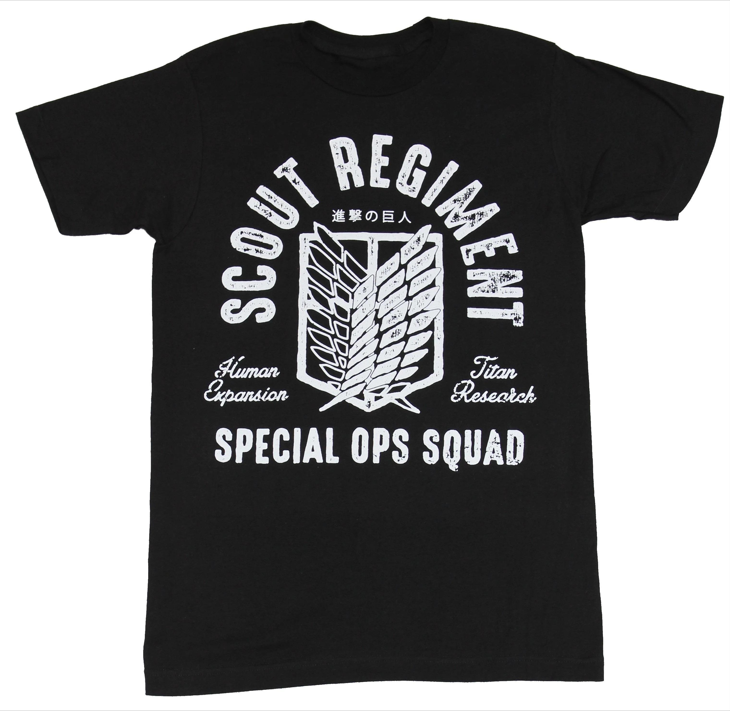 Attack on Titan Anime Scout Regiment Special Ops Logo Printed Tshirt Mens and Womens Tshirt Mens Top Sport Tshirt 2026 New S