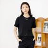 [Lace T-shirt] Summer Solid Color Splicing Pullover Short Sleeved Fashionable and Simple Top
