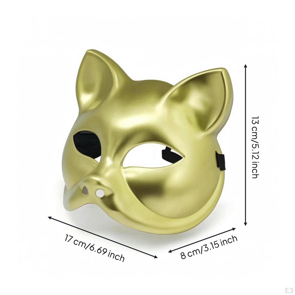 Cat Half HalfFace Covering Enigmatic Masquerade Face Cute for Cosplayers, Kids,