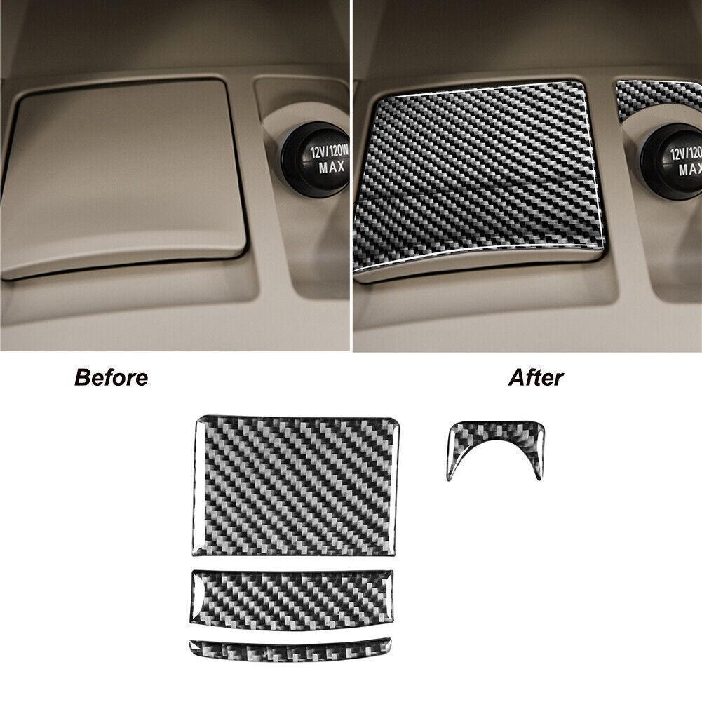 Carbon Fiber Gear Shifter Storage Panel Cover Trim For Mitsubishi Lancer 2008-15