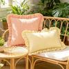 30x50cm Plaid Cushion Cover Square Shape Piping Pillowcase Ruffled Cushion Cover  Living Room Decor