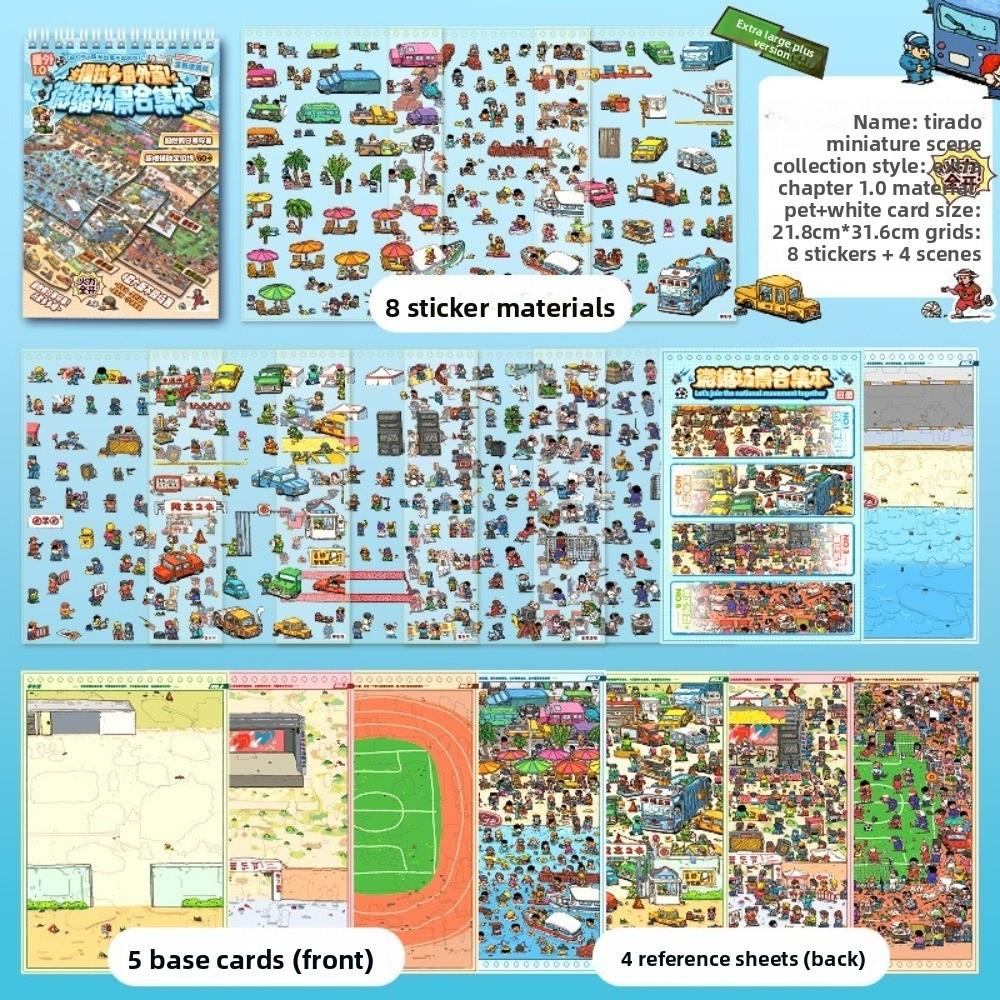 

Beach Scene Story Scene Sticker Graffiti Style Pocket Sticker Book Holiday Gift A