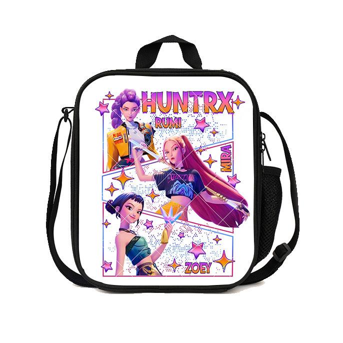 Gedruckte Hexenjäger K-Pop Essensbeutel, Studentin Huntrix Kpop Picknicktasche Kühltasche, Thermoisolierbeutel