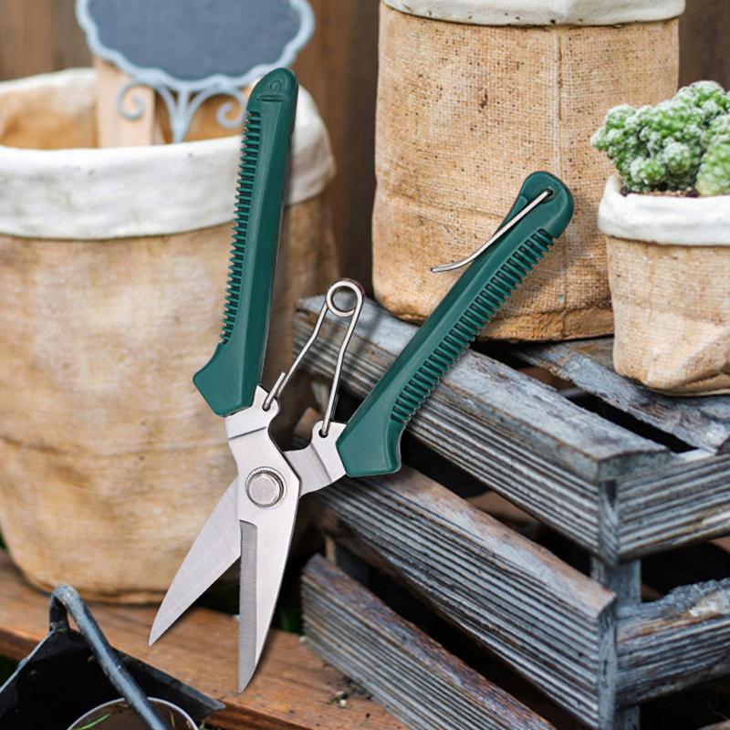 Stainless Steel Anti Slip Handle Sharp Straight Head Pruning Scissors Bonsai Garden Fruit Tree Pruning Shears Garden Tools