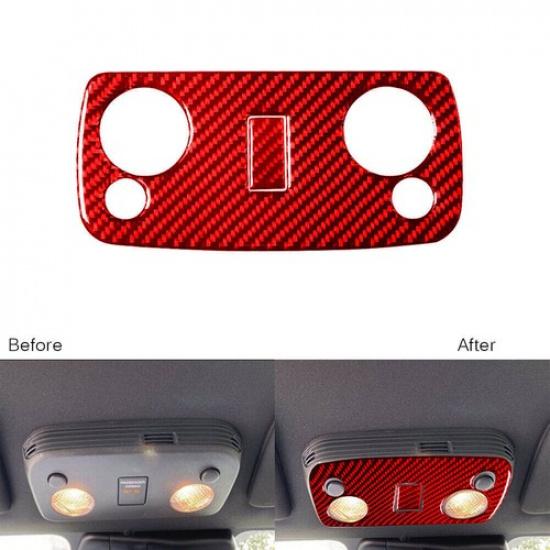 2Pcs Red Carbon Fiber Inner Reading Light Lamp Panel Trim For Ford Mustang 05-09