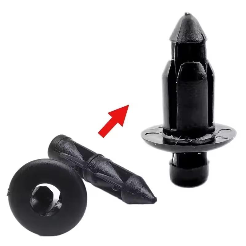 30/50/100PCS 6mm Black Plastic Rivet Vent Wiper Cover Clip Fixed Screw Clip Deflector Plastic Piercing Nail Fastener Auto Parts