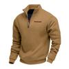 American Style Plus Size Short Sleeve Sweatshirt Fleece Half Zip Loose Stand Collar Solid Casual Pullover