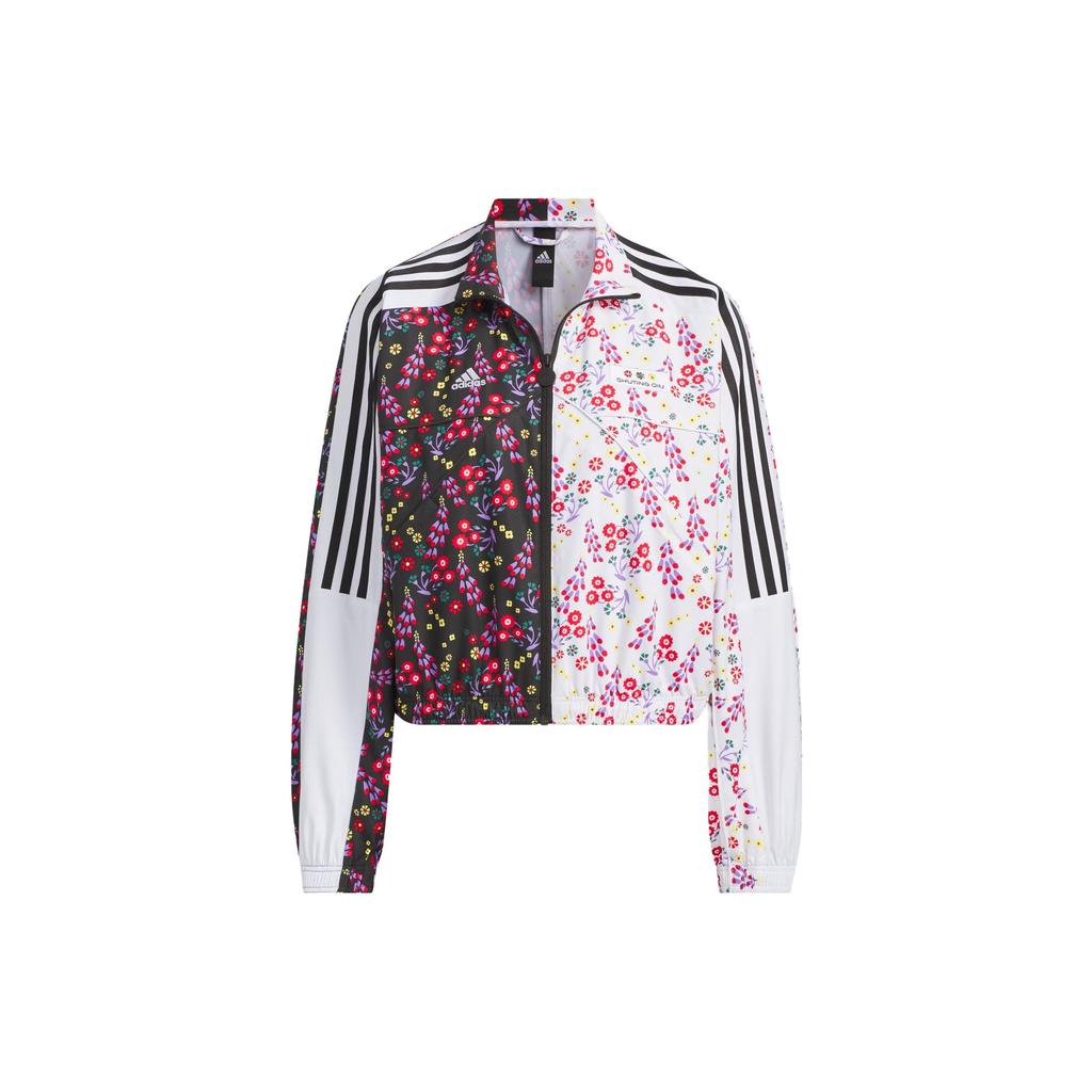 Adidas X Shuting Qiu Co-Branded Woven Floral Print Sports Casual Jacket Women Jackets Black White IM8441