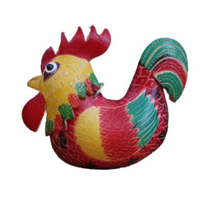The First Layer Of Cowhide Creative Chick Rich Chicken Bag Pendant Zodiac Cowhide Keychain Bag Hanging Chick Accessories