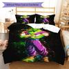 DBZ Decor Pattern Bedding Quilt Set Quilt Cover Pillowcase Home Decoration Birthday Gift (1 * Duvet Cover + 2 * Pillowcase, Without Core)