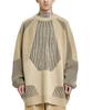 AJOBYAJO Paneled Mixed Knit Sweater [Beige]