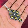 Colgante de citrino, joyería de piedras preciosas de plata esterlina maciza 925, colgante hecho a mano, para Acción de Gracias