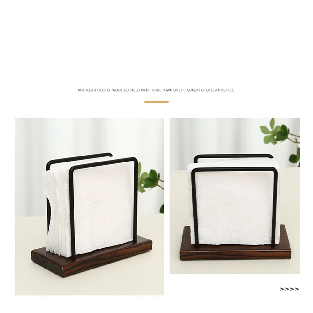 Standing Tissue Storage Rack Wooden Base Tissue Dispenser Stand Napkin Paper Holder Restaurant