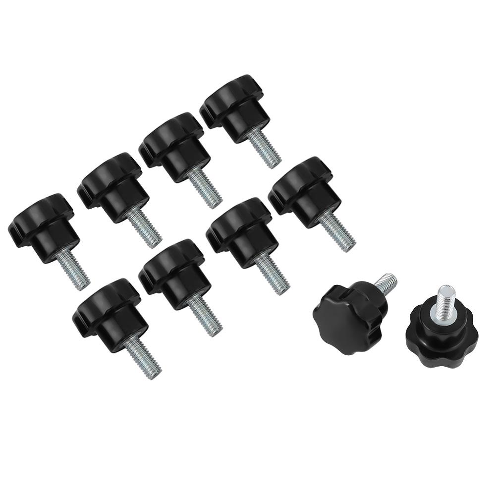 10pcs M5*16 Plastic Star Type Head Knob Handle Bolt Machine Tool Accessories Set Black
