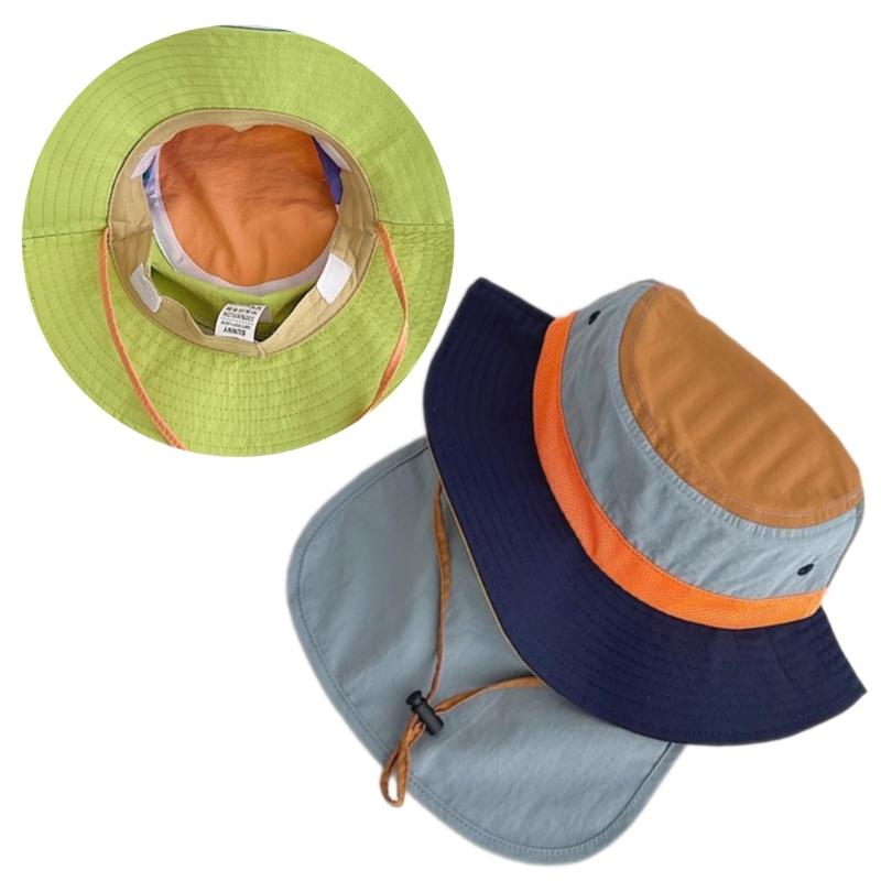 Toddlers Bucket Hat with Neck Flap Quick Drying Outdoor Hot Day Spring Foldable Fisherman Hat Sunproof for Children