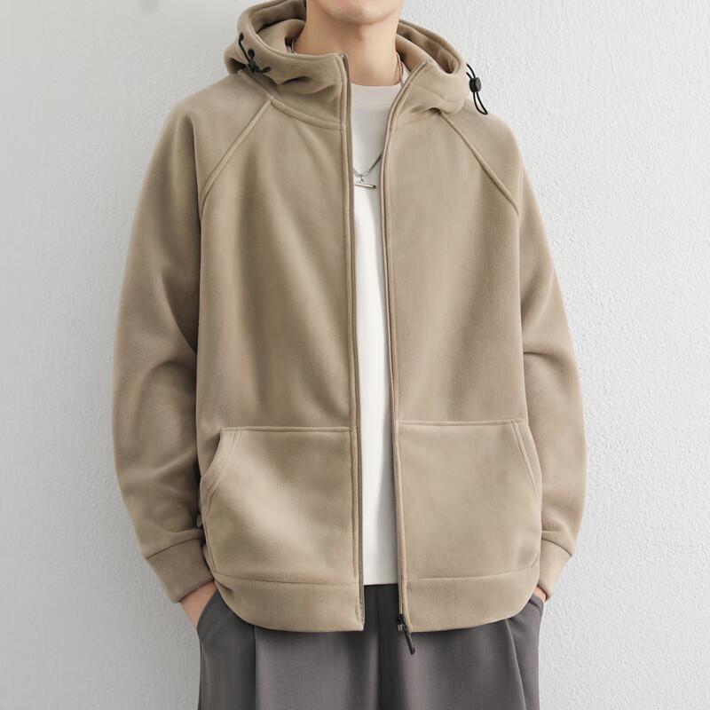 Men's Casual Solid Hooded Zipper Jacket