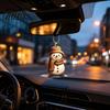 Unique Christmas Tree Ornament Cute Snowman Acrylic Pendant, 2D Flat Car Rearview Mirror Hanging Customized Accessory Decoration with Keychain