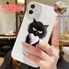 Креативна наклейка Чорний Кіт Обіймає Серце 2D Акриловий Чохол для Телефону Декоративна Наклейка Мила та Кумедна Наклейка Підходить для Дівчат