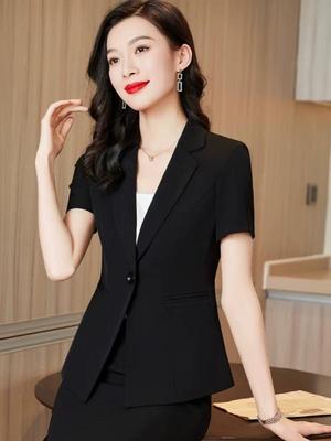 Women's Summer Short-Sleeve Professional Suit Set for Reception and Interviews