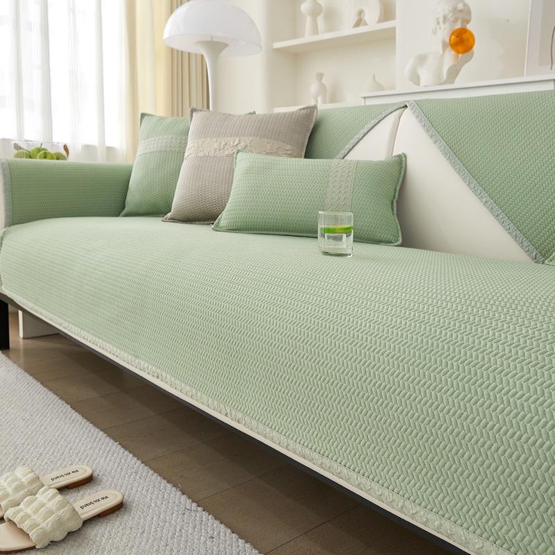 Funda   Summer Home Cool Feeling Slipcover Non-slip Ice Silk Houndstooth Sofa Cushion Couch Sofa Cover