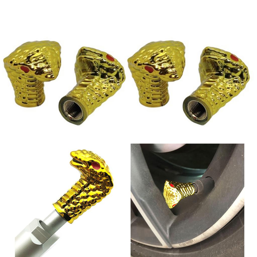 4pcs Tire Valves Stem Cover Snake Head Shape Tire Valves S Dustproof Air Valves Lids Air Protections for Truck Wheel