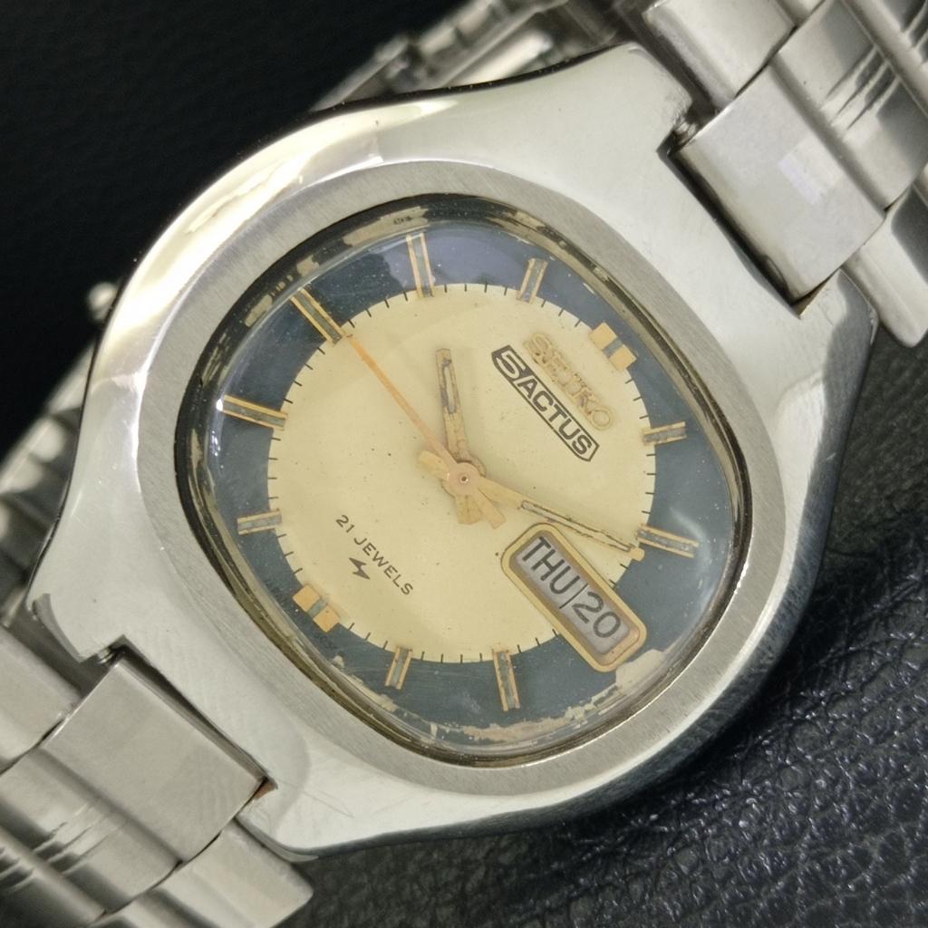 

GENUINE VINTAGE SEIKO 5 ACTUS AUTOMATIC 7019A JAPAN MENS WATCH a702476-5 R124-a702476