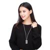 Abacus 99 Sterling Silver Long Sweater Chain Necklace: Women's Fashion Pendant, Versatile and Trendy High-End Design.