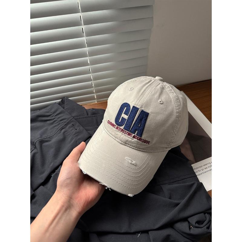 

American Retro Letter Embroidered Baseball Hat Women s Trendy Brand Wide Brim Showing Face Small Duckling Hat Outdoor Casual Men Adjustable