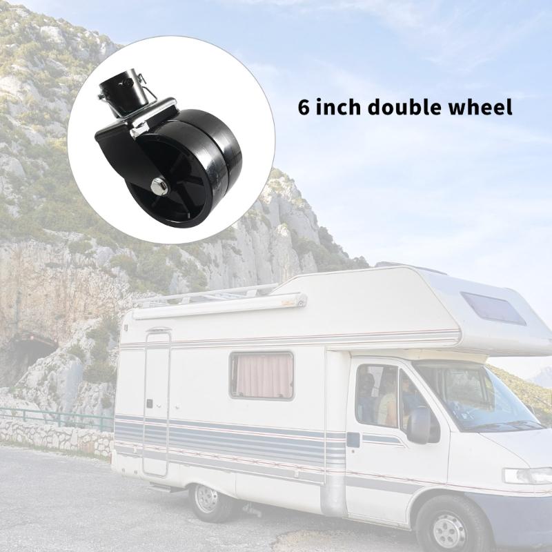 Roda de Rodízio Dupla Giratória Universal de 6 Polegadas Instalação Simples Adequada para a Maioria dos Macacos de Reboque