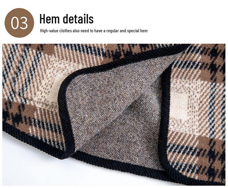 2024 Mom's Petite Plaid Wool Coat - Autumn Fashion, Versatile & Stylish