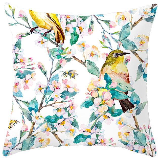 

Весенняя и Летняя Наволочка из Бархата с Персиковой Кожей с Цветами и Птицами, Принт с Цветущим Персиком, Грушей, Абрикосом, Цветочный Принт, Домашняя Наволочка для Диванной Подушки 45 * 45Cm without pillow core