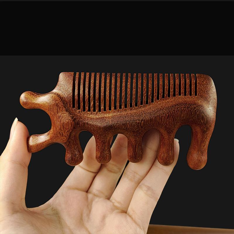 3 In 1 Meridian Massage Comb Sandalwood Comb Meridian Anti-Static Styling Comb Blood Circulation Massage Tool Gua Sha Tools