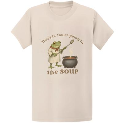 Gildan 5000 You're Going In The Soup Wizard Frog T-Shirt, Funny Cottagecore Gift