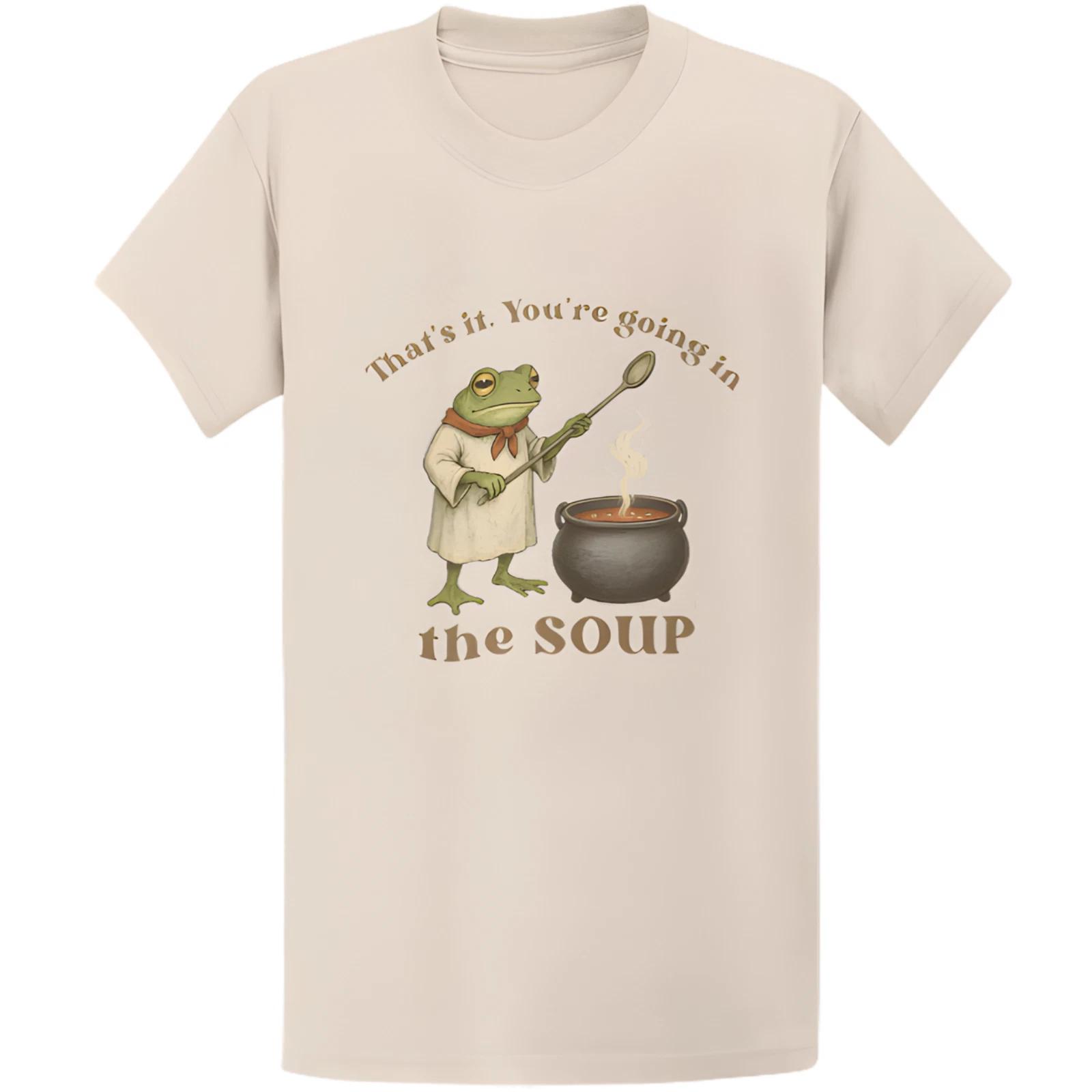 Gildan 5000 You re Going In The Soup Wizard Frog T-Shirt, Funny Cottagecore Gift S