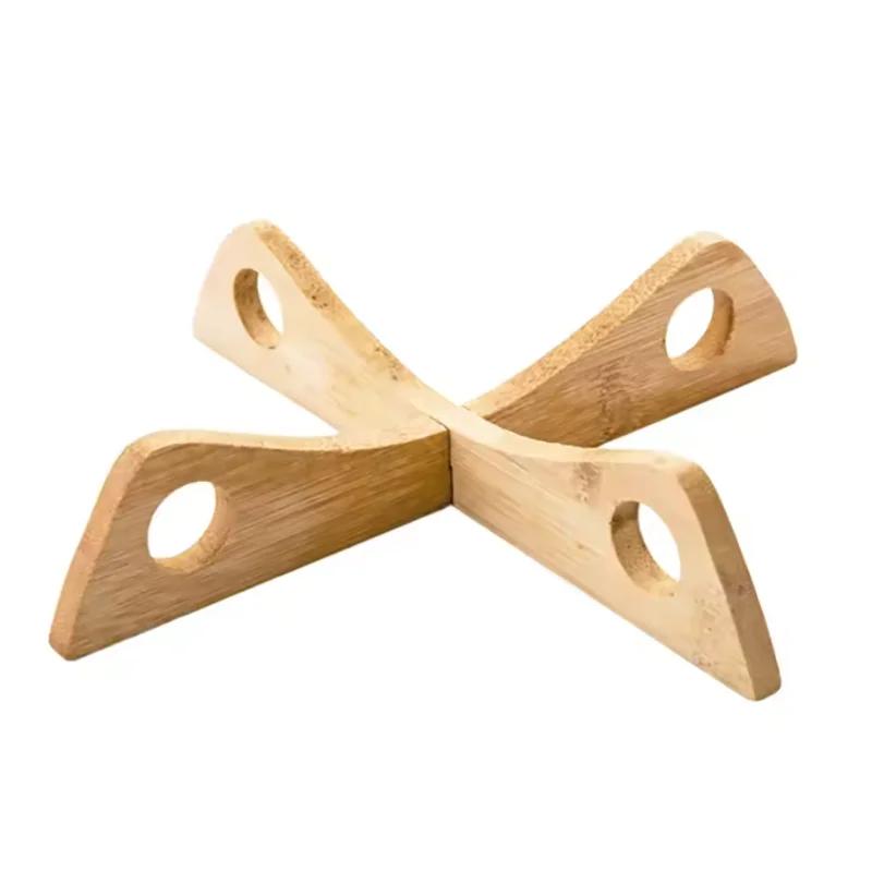 

Деревянная подставка-крестовина для парового стола, термостойкий коврик, съемный коврик для стола, бытовой кухонный противоскользящий деревянный коврик, гаджет 20x4cm