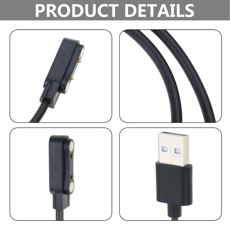 Smartwatch Magnetic Charger Dock Cord Bracket-Compatible for Solar Plus/LS16/RT3 USB Charging Cable Holder Power Adapter