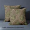 1 pillowcase 2D flat printing Brown Pillow with Leaf Pattern Embroidery Style Polyester pillowcase sofa decorative cushion cover