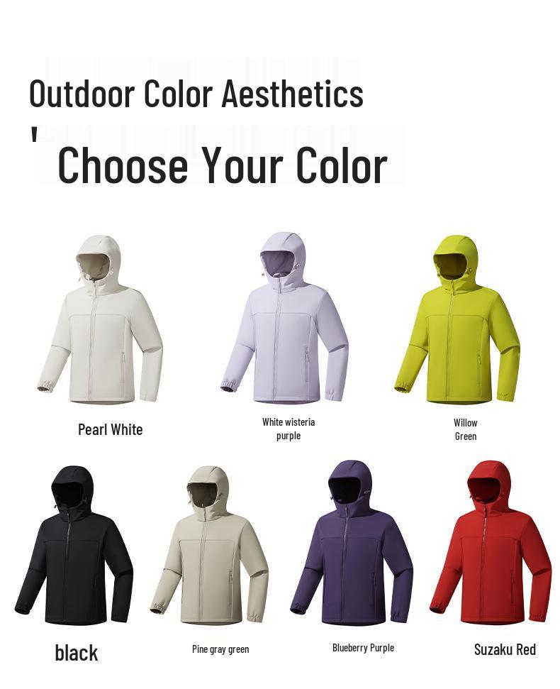 2026 Autumn/Winter Unisex Softshell Jacket: Outdoor Windproof, Water-Repellent, Warm Hooded Cardigan