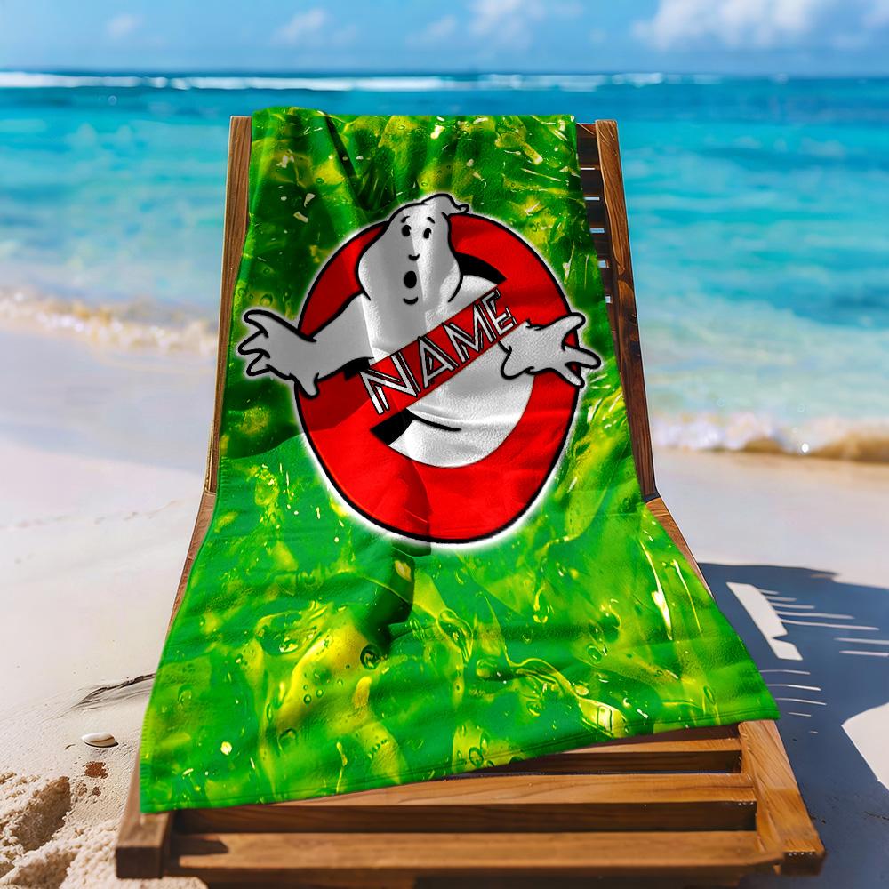 Ghostbusters Logo Customizable Name Beach Towel High Absorbency & Quick-Dry Suitable for Swimming Gym Camping Yoga Vacation