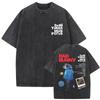 Camiseta Gráfica de Rapper Vintage Lavada Cara de Bad Bunny DeBi TiRAR MaS FOToS Impresión DTMF Camisetas Hombre Hip Hop Retro Camiseta Oversize