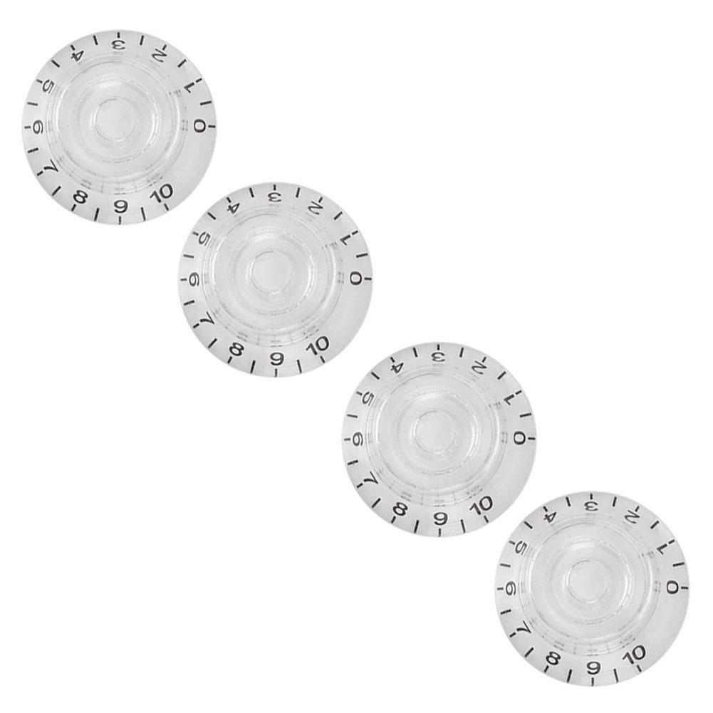 4 Stück Tonreglerknopf Transparent Glocke Lautstärke Musikinstrument Zubehör für Gitarre