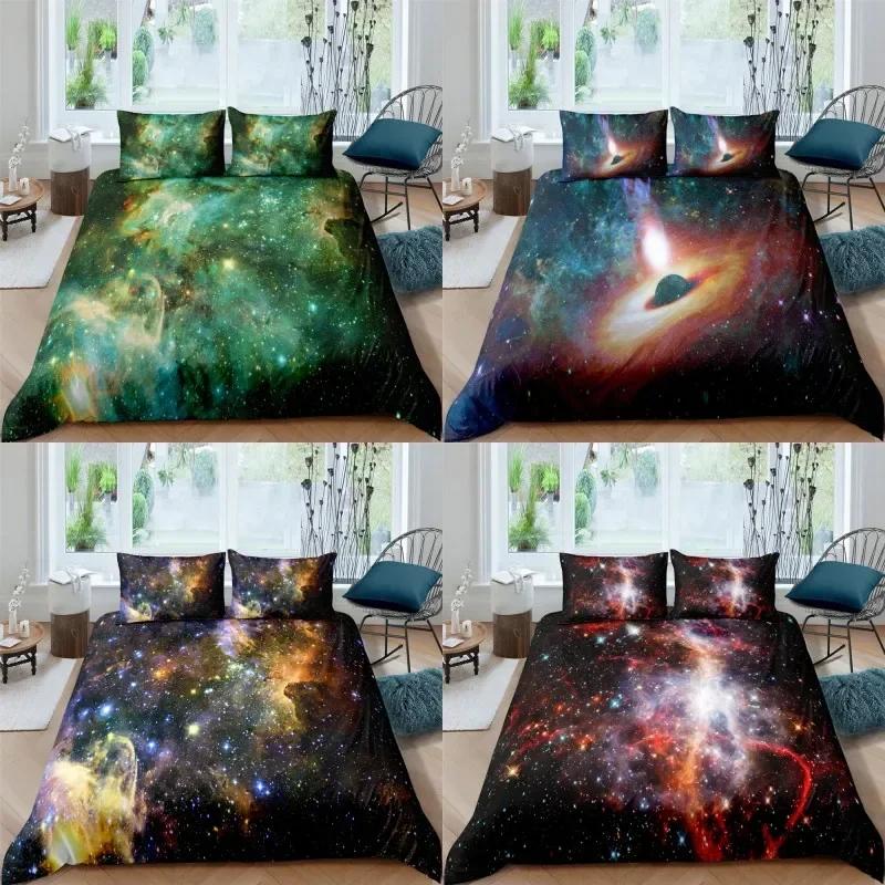 Cosmic Milky Way Comfortable Duvet Quilt Cover Pillowcase Bedding Set Children Bedroom Decoration Home Textile