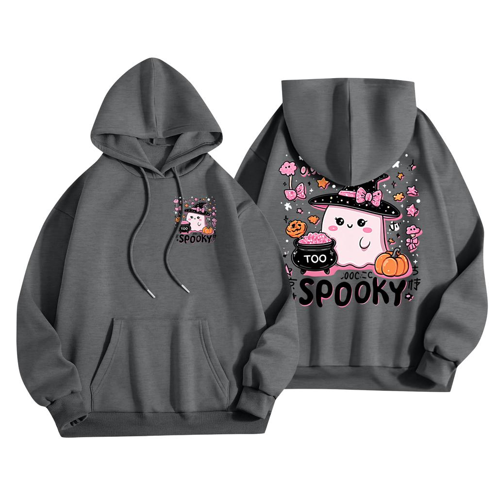 Children's Casual Fashion Halloween Print Long-Sleeved Hooded Sweatshirt