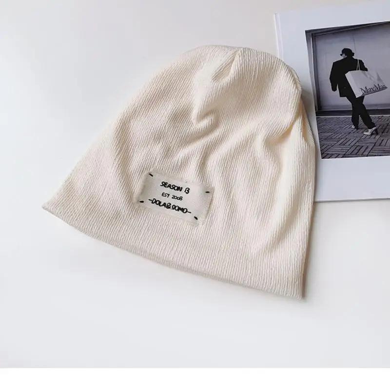 Casual Keep Warm Thin Knit Hat Cute Outdoor Cold Cap Ear Protection Warm Stack Hat For Men Women