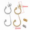 10pcs Stainless Steel Gold Plated C Shape Huggie Earring Posts Anti-allergy Stud Earrings Components for DIY Women Jewelry Gifts
