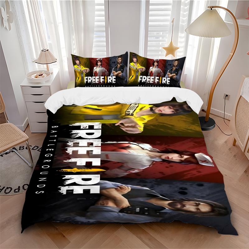 Free Fire Urban Battle Printed 3pcs Bedding Set Soft Microfiber 1 Duvet Cover And 2 Pillowcases Home Bedroom Decor Xmas Gift K1785