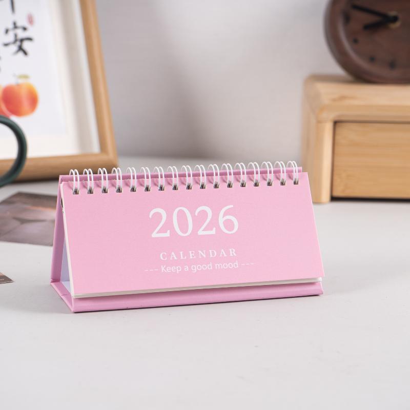 2026 Simple Style English Mini Desk Calendar Desktop Display Solid Color Portable Small Desk Calendar Desktop Decoration