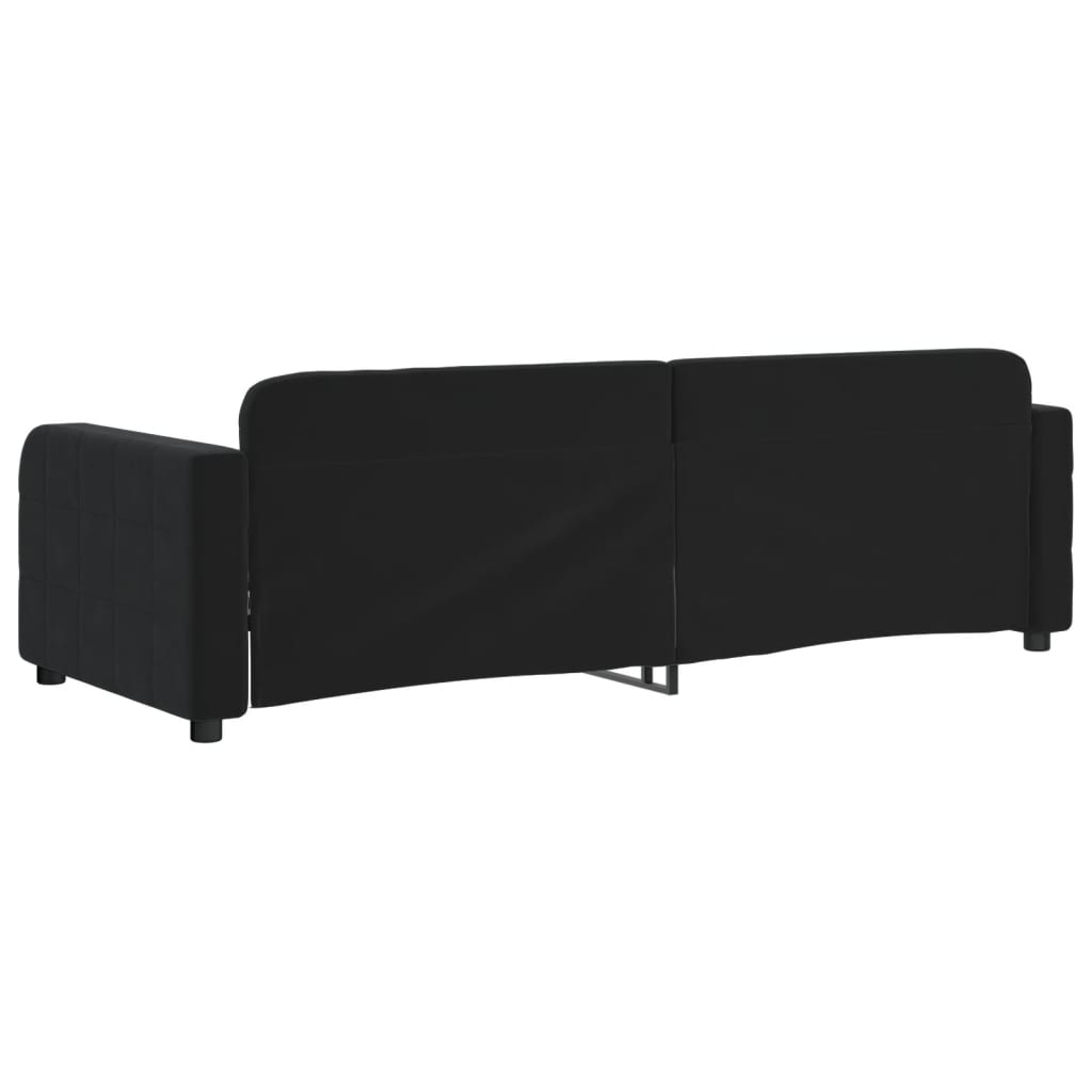 Vidaxl Sofa with Sleeping Function, Black, 80X200 Cm, Upholstered In Velvet